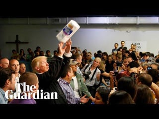 Trump Throwing Paper towels to Puerto Ricans