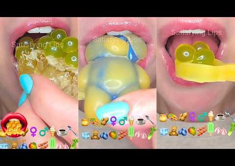 Satisfying ASMR Eating Emoji Food Compilation Mukbang