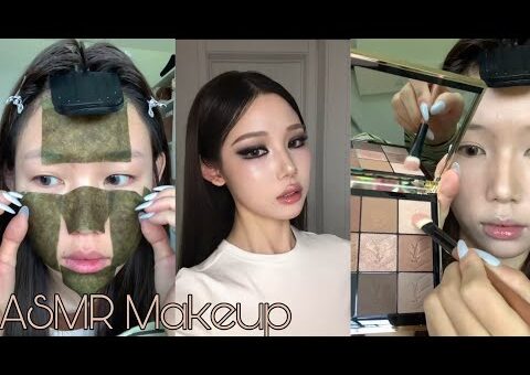 ASMR Makeup & Skincare tutorial 🎀 Satisfying Videos ♡ Aesthetic ✨️
