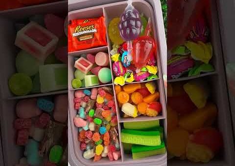 Making School Lunch with 🍭 CANDY Food *BENTO Box* Satisfying Video ASMR #10! #asmr 🍓🍗🍇🍏