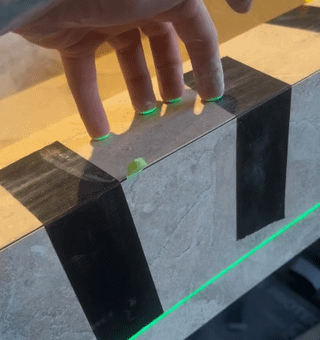 This guy showcasing his tile work