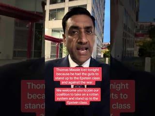 Ro Khanna: “Thomas Massie lost because he stood up to the Epstein class”
