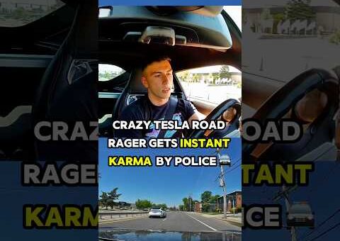 Tesla Road Rager Gets INSTANT Karma! #toyotasupra #toyota #supra #cars #bmw