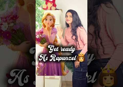 Get Ready As Rapunzel👸/Hairstyle/makeocer #trendingnow #rapunzel
