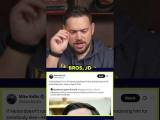 Palantir founder, Peter Thiel, created JD Vance and “pushed Trump to put him on the…