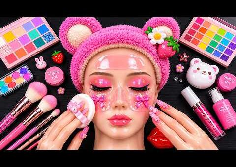 Satisfying Video How I Do Mannequin Beauty Makeup | Face Mask, Cream & Foundation Relaxing ASMR