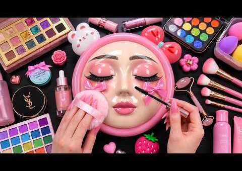 Satisfying Video How I Do Watermelon Base Makeup | Cream Blending & Foundation No Talking Relax ASMR