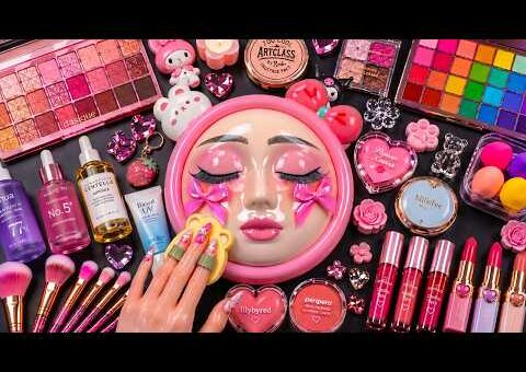 Satisfying Video | How I Do Watermelon Skincare Makeup | Cream Blending & Foundation Relaxing ASMR