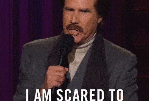 Scared Ron Burgundy GIF by The Late Late Show with James Corden