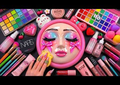 Satisfying Video How I Do Watermelon Beauty Base Makeup| Face Mask, Cream & Foundation Relaxing ASMR