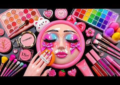 Satisfying Video How I Do Watermelon Beauty Base Makeup| Face Mask, Cream & Foundation Relaxing ASMR