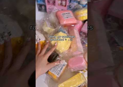 rating my squishies asmr/haul 🧀 #unboxing#squishy#asmr#fyp#haul#sanrio#kawaii#fidget#diy#satisfying