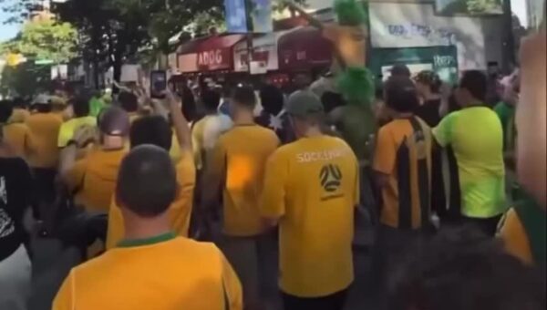 Australian World Cup fans were caught chanting:“Aussie boys are on a bender, Donald Trump is…