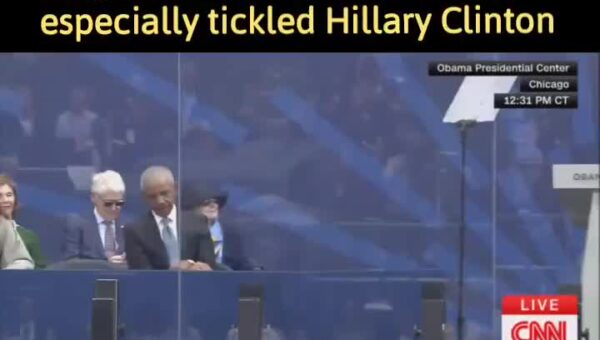 Hillary Clinton really liked the peace prize line, as did the entire audience