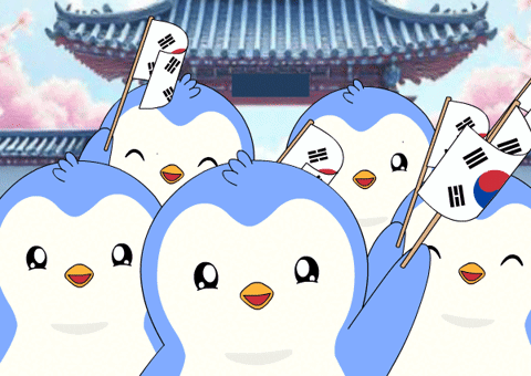 Waving K Pop GIF by Pudgy Penguins