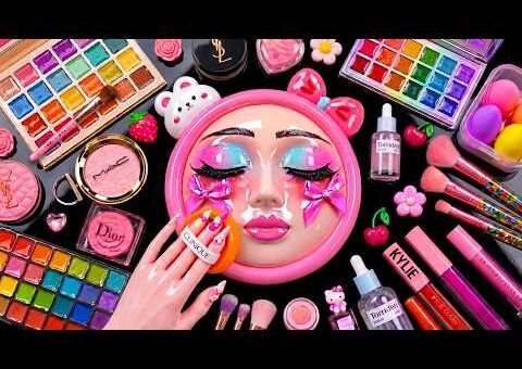 Satisfying Video How I Do Watermelon Beauty Base Makeup| Face Mask, Cream & Foundation Relaxing ASMR