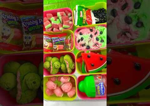 Packing School Lunch 🍉 with CANDY Food *BENTO Box* Satisfying Video ASMR! #shorts 🍉🍉🍉🍉