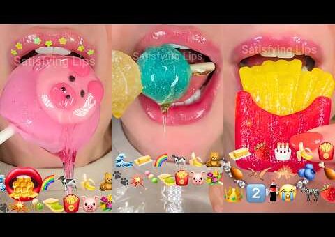 ASMR Satisfying Eating Emoji Eating Sounds Slightly Edited Compilation