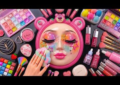Satisfying Video How I Do Watermelon Beauty Base Makeup| Face Mask, Cream & Foundation Relaxing ASMR