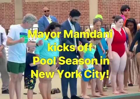 Mayor Mamdani kicked off NYC’s outdoor pool season today by jumping into the Thomas Jefferson…