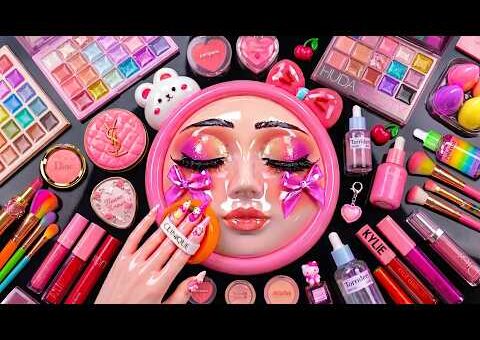 Satisfying Video How I Do Watermelon Beauty Base Makeup | Face Mask Cream & Foundation Relaxing ASMR