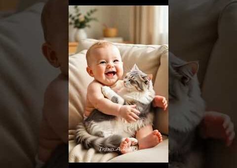 The Sweetest Baby & Cat Friendship You’ll See Today ❤️🥺 #trendaura #trending #usa #viral