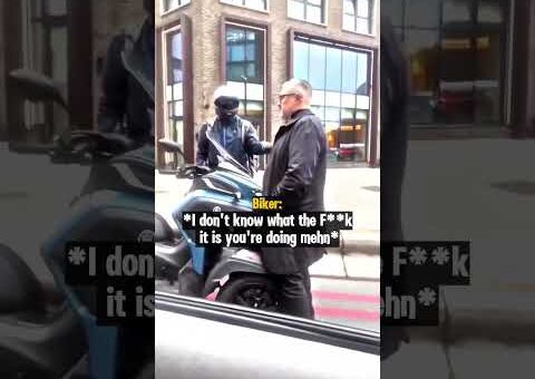 Man Blocking Biker Gets Instant Karma