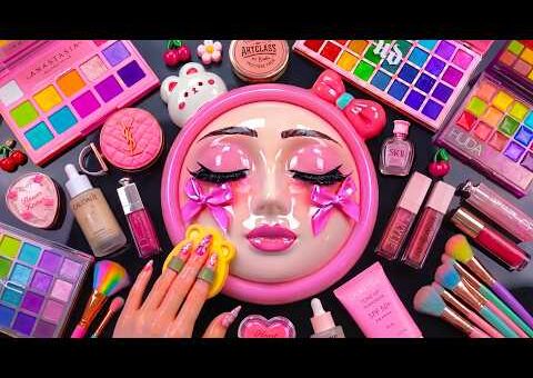 Satisfying Video How I Do Watermelon Base Makeup| Cream & Foundation Relaxing ASMR for Stress Relief