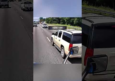 Matching Duo Gives Trucker Some Hard Time 😳 #truck #instantkarma #idiotsincars #dashcam