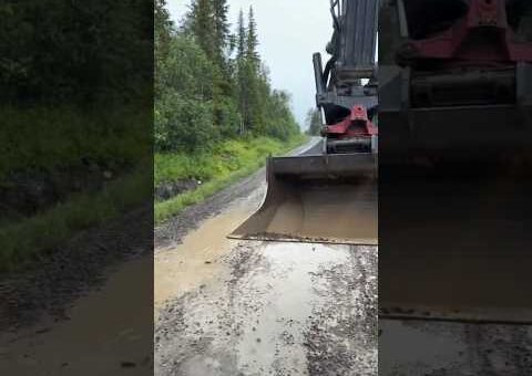 Road Repair in monsoon, ASMR, satisfying video shorts, excavators , muddy ditch, heavy machinery