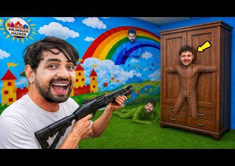 Playing MECCHA CHAMELEON In Real Life…🎨🖌️🌈 | Viral Hide & Seek Game