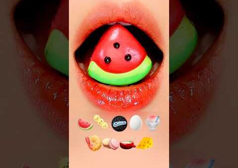 Asmr Mukbang Food🍉 #asmr#emoji#Mukbang#shorts#subscribe #food#satisfying@MoonASMR222@DangbeeEATING