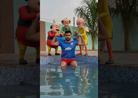 Motu patlu in swimming pool part 2 #comedy #funny #cutebaby #shortsfeed #viralvideo