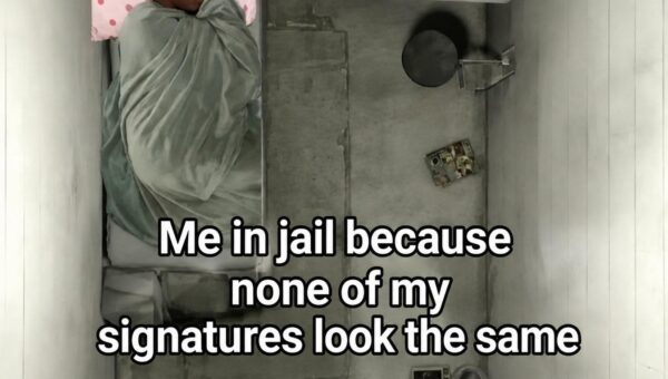 Me in jail because none of my signatures look the same