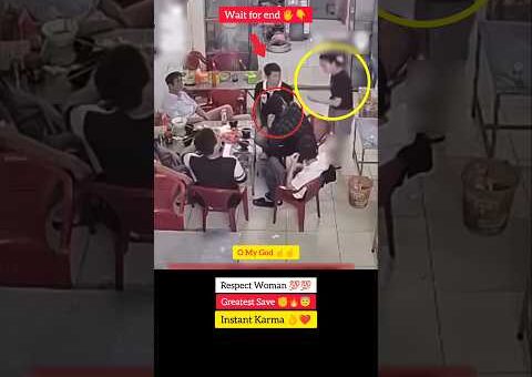 Respect Women 💯💯😇 Greatest Save 👌❤️ #instantkarma #shorts #viral #viralvideo #viralshorts #trending