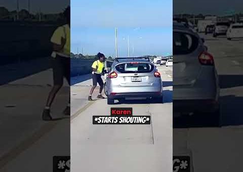 Karen Gets Instant Karma For Road Raging Wrong Guy #shorts