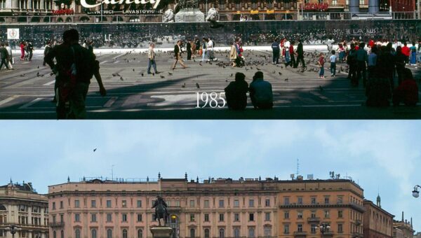 The transformation of Piazza del Duomo in Milan, Italy
