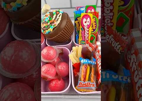 Making School Lunch with 🍭 CANDY Food *BENTO Box* Satisfying Video ASMR #5! #shorts
