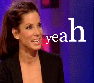 Happy Sandra Bullock