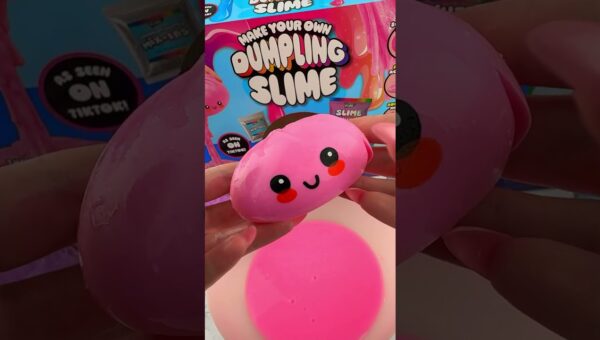 Cutting Open Viral Mystery Dumpling DIY Slime Kit Satisfying Video ASMR! 🩷✂️ #shorts #asmr