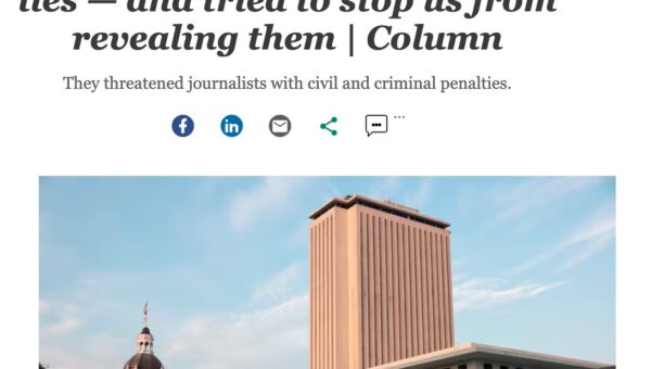 Florida, We Can Do Worse! Florida hid insurance industry’s lies – threatened journalists with civil and…