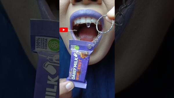 ASMR Magic Gacha Keychain Turns into Real Dairy Milk Chocolate Cadbury #short #shorts1558